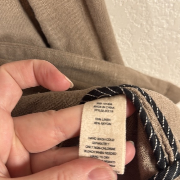 Soft Surroundings Taupe Linen Blend Long Line Single Button Blazer Size Medium - Picture 4 of 7